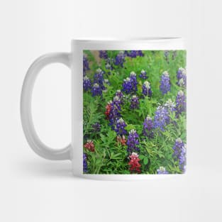 Field of Multicolored Bluebonnets Mug